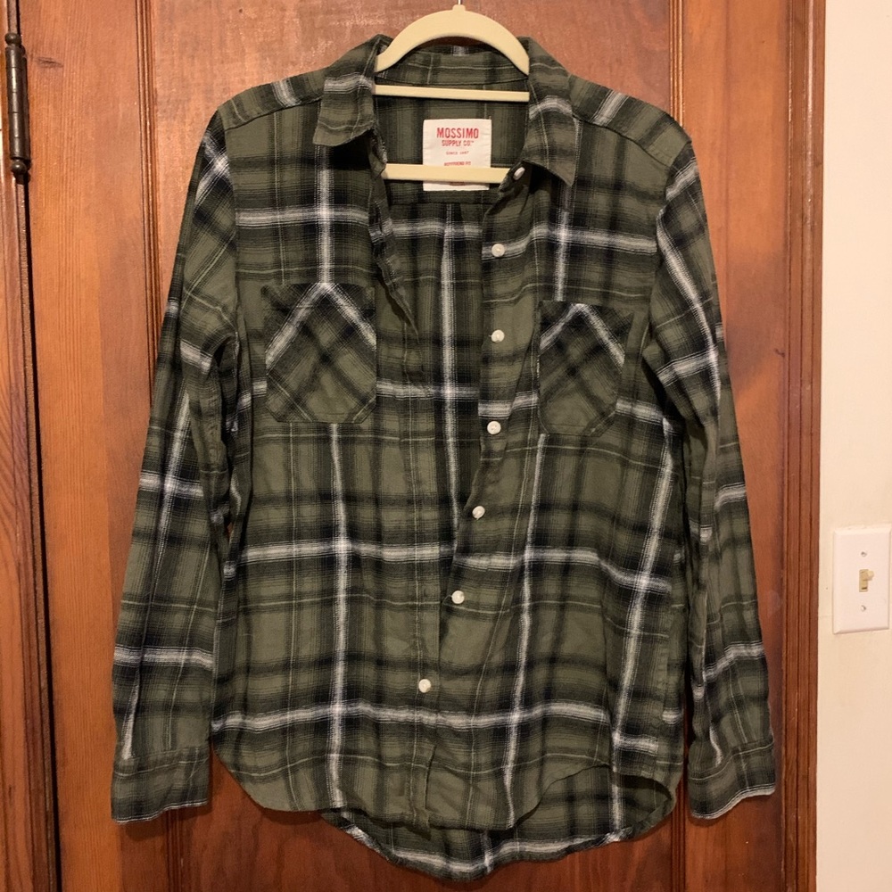 Olive green flannel